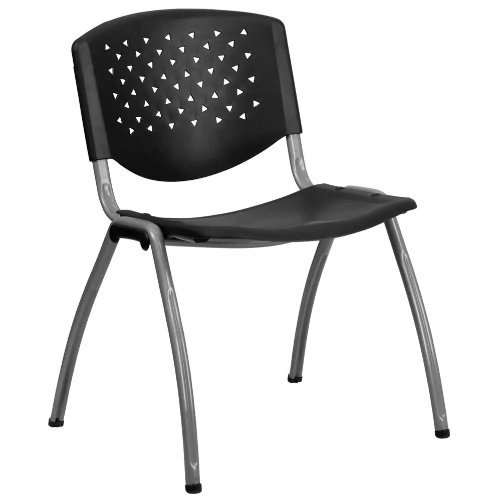 Furniture HERCULES Series 880 lb. Capacity Black Plastic Stack Chair with Titanium Gray Powder Coated Frame
Furniture HERCULES Series 880 lb. Capacity Black Plastic Stack Chair with Titanium Gray Powder Coated Frame