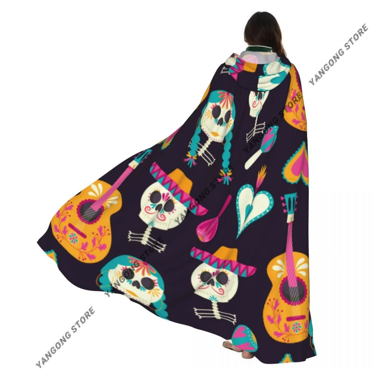 Adult Vampire Cape Hooded Robe Dia De Muertos Skull Print Halloween Cloak Full Length Cosplay
Adult Vampire Cape Hooded Robe Dia De Muertos Skull Print Halloween Cloak Full Length Cosplay