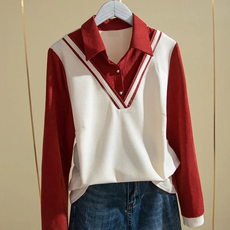 Women's Fashion Casual Chic Fake 2 Piece Shirt Autumn New Vintage Contrast Color Long Sleeve All Match Blouses Tops Clothing 3XL
Women's Fashion Casual Chic Fake 2 Piece Shirt Autumn New Vintage Contrast Color Long Sleeve All Match Blouses Tops Clothing 3XL