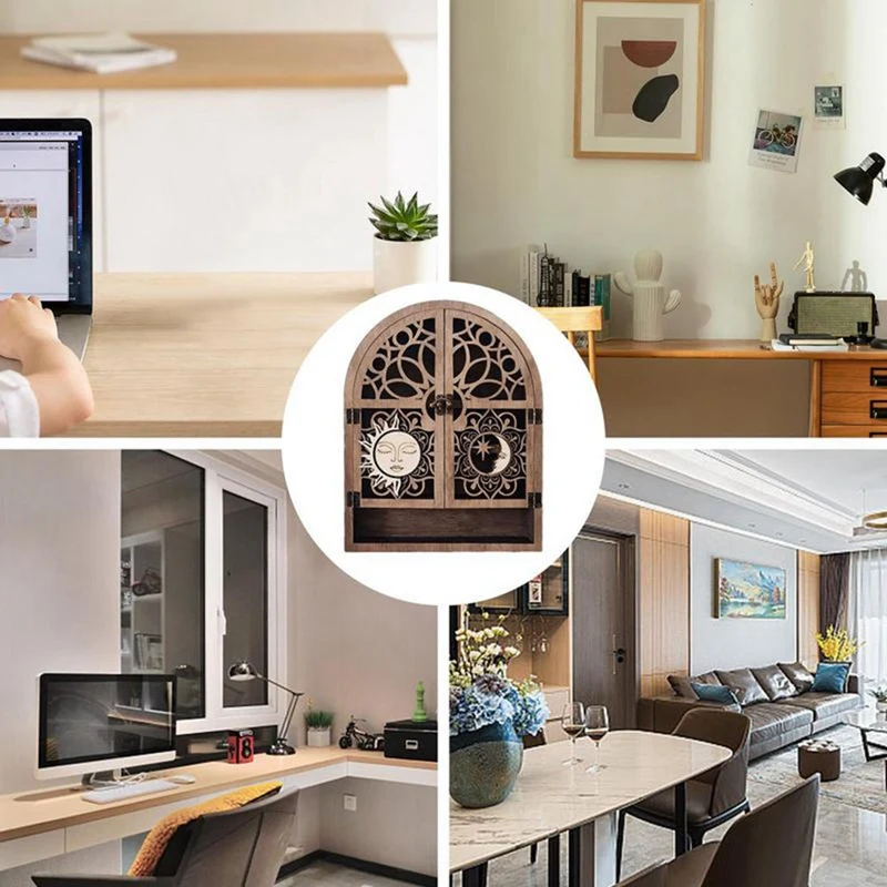 shelf Sun Moon Crystal Display Stand 4 Shelves Natural Wooden Shelf Gothic Witchy Crystal Display Case for Living Room 
shelf Sun Moon Crystal Display Stand 4 Shelves Natural Wooden Shelf Gothic Witchy Crystal Display Case for Living Room