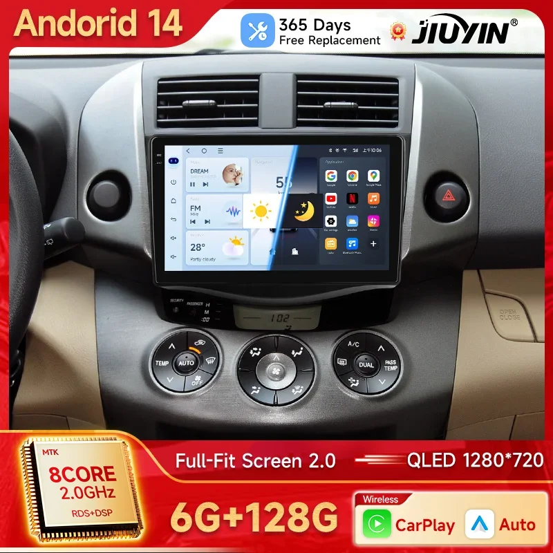 JIUYIN Car Radio For Toyota RAV4 Rav 4 2005-2013 Android 14 Multimedia Player 2Din Carplay DSP Navigation GPS 4G WIFI stereo
JIUYIN Car Radio For Toyota RAV4 Rav 4 2005-2013 Android 14 Multimedia Player 2Din Carplay DSP Navigation GPS 4G WIFI stereo