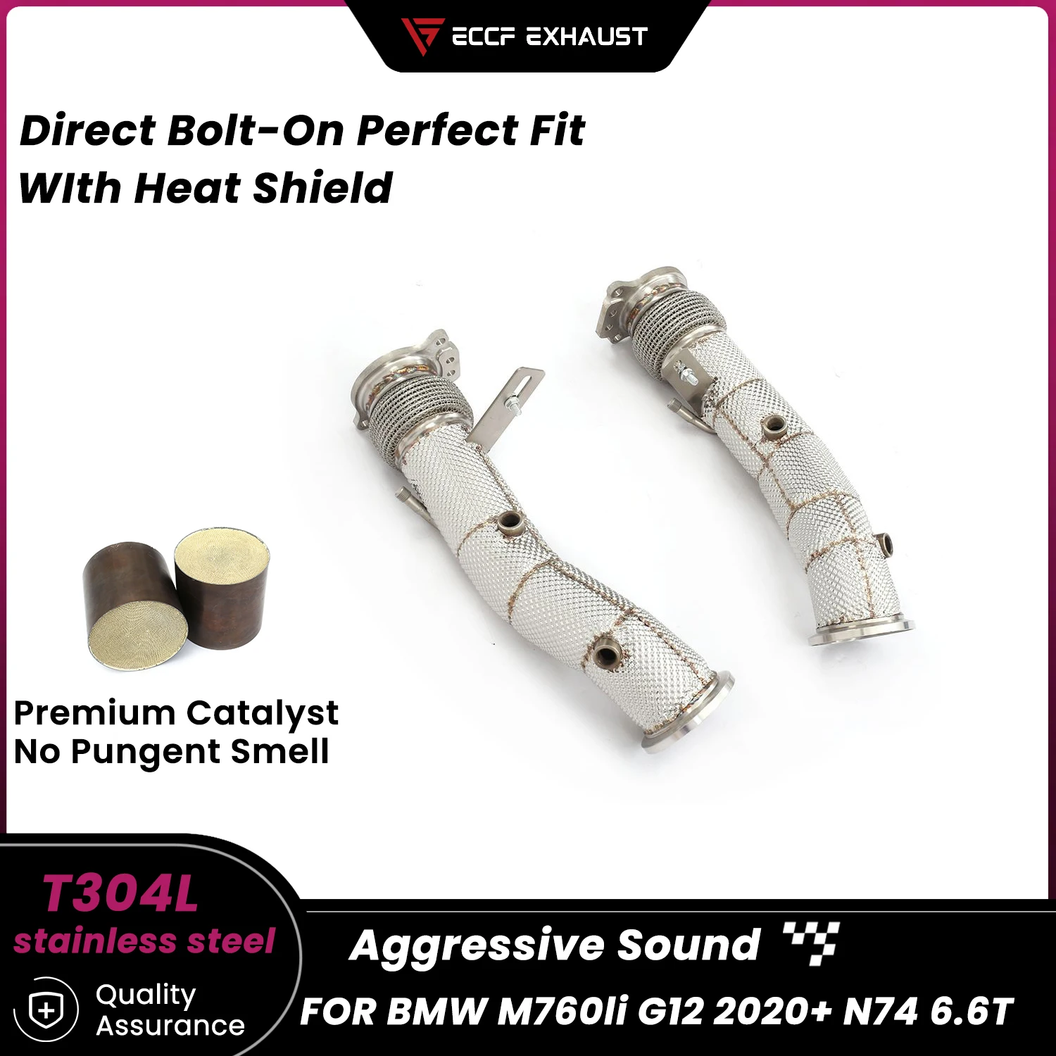 High Flow Downpipe With Heat Shield For BMW M760li G12 2020+ N74 6.6T ECCF Aggressive Exhaust Sound Bolt On
High Flow Downpipe With Heat Shield For BMW M760li G12 2020+ N74 6.6T ECCF Aggressive Exhaust Sound Bolt On