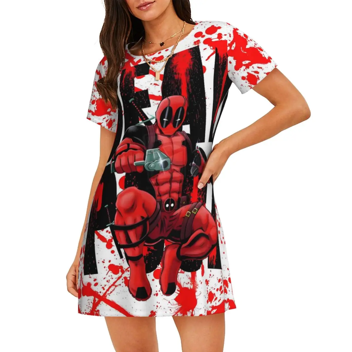 Custom Deadpool Womens Short Sleeve Sleepshirt Superhuman Nightgown For Shopping Travels Nightgown Sleepwear Short Sleeves
Custom Deadpool Womens Short Sleeve Sleepshirt Superhuman Nightgown For Shopping Travels Nightgown Sleepwear Short Sleeves