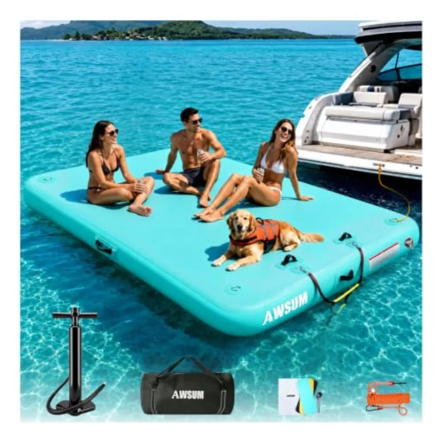 Inflatable Floating Dock for Pool Beach Ocean Use, PVC Material, Gray Color, Non-Slip Surface and Heavy-Duty Stability
Inflatable Floating Dock for Pool Beach Ocean Use, PVC Material, Gray Color, Non-Slip Surface and Heavy-Duty Stability