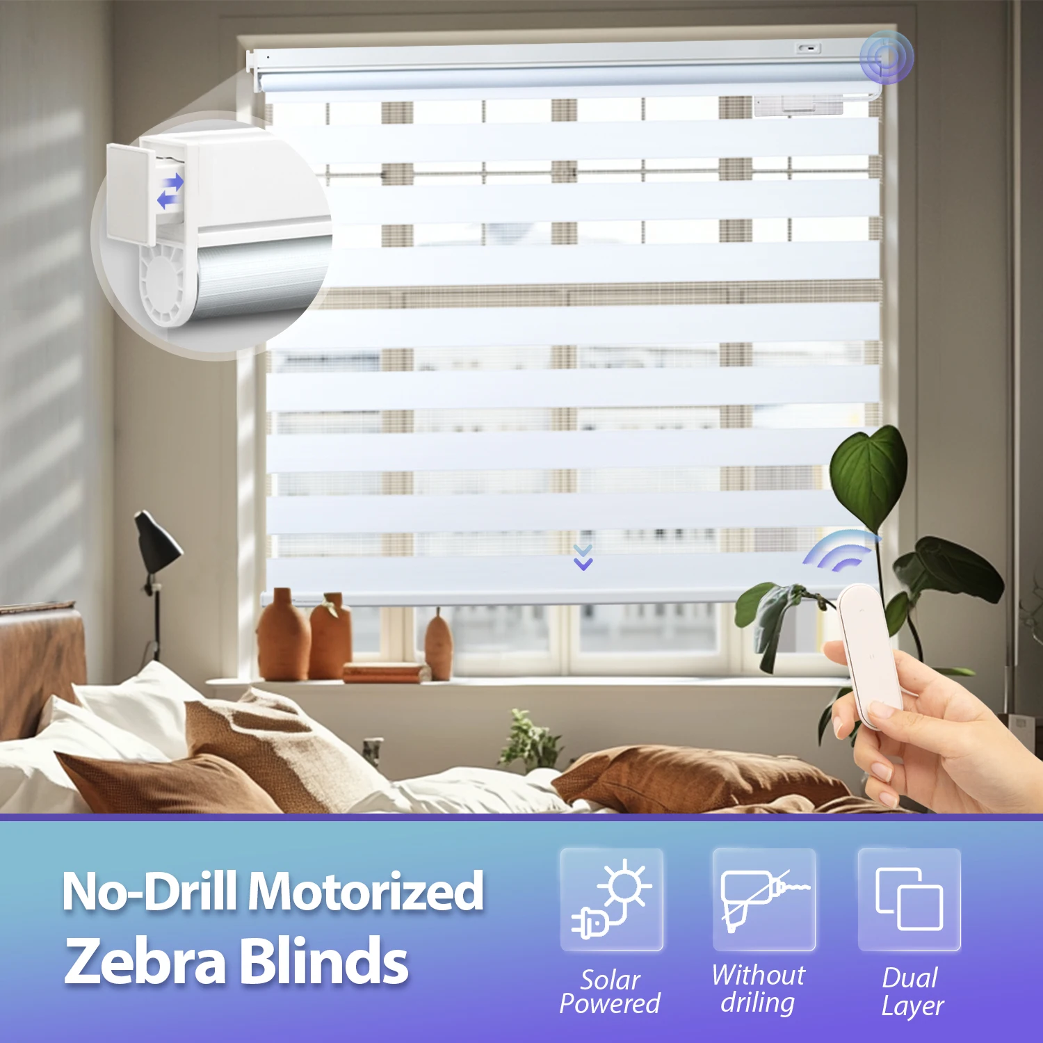 electric roller blind with solar energy zebra blind cordless remote control and hover
electric roller blind with solar energy zebra blind cordless remote control and hover