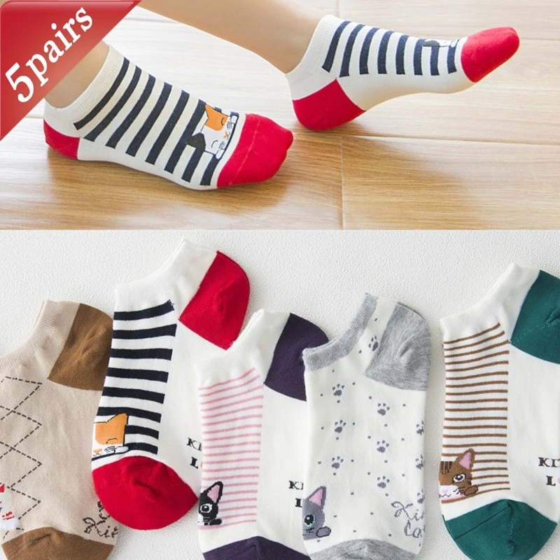 5 Pairs Women's Socks Spring Summer Cat Cute Cartoon Girl Thin Sports Red Color Simple Funny Fashion Pure Cotton Sock Wholesale
5 Pairs Women's Socks Spring Summer Cat Cute Cartoon Girl Thin Sports Red Color Simple Funny Fashion Pure Cotton Sock Wholesale