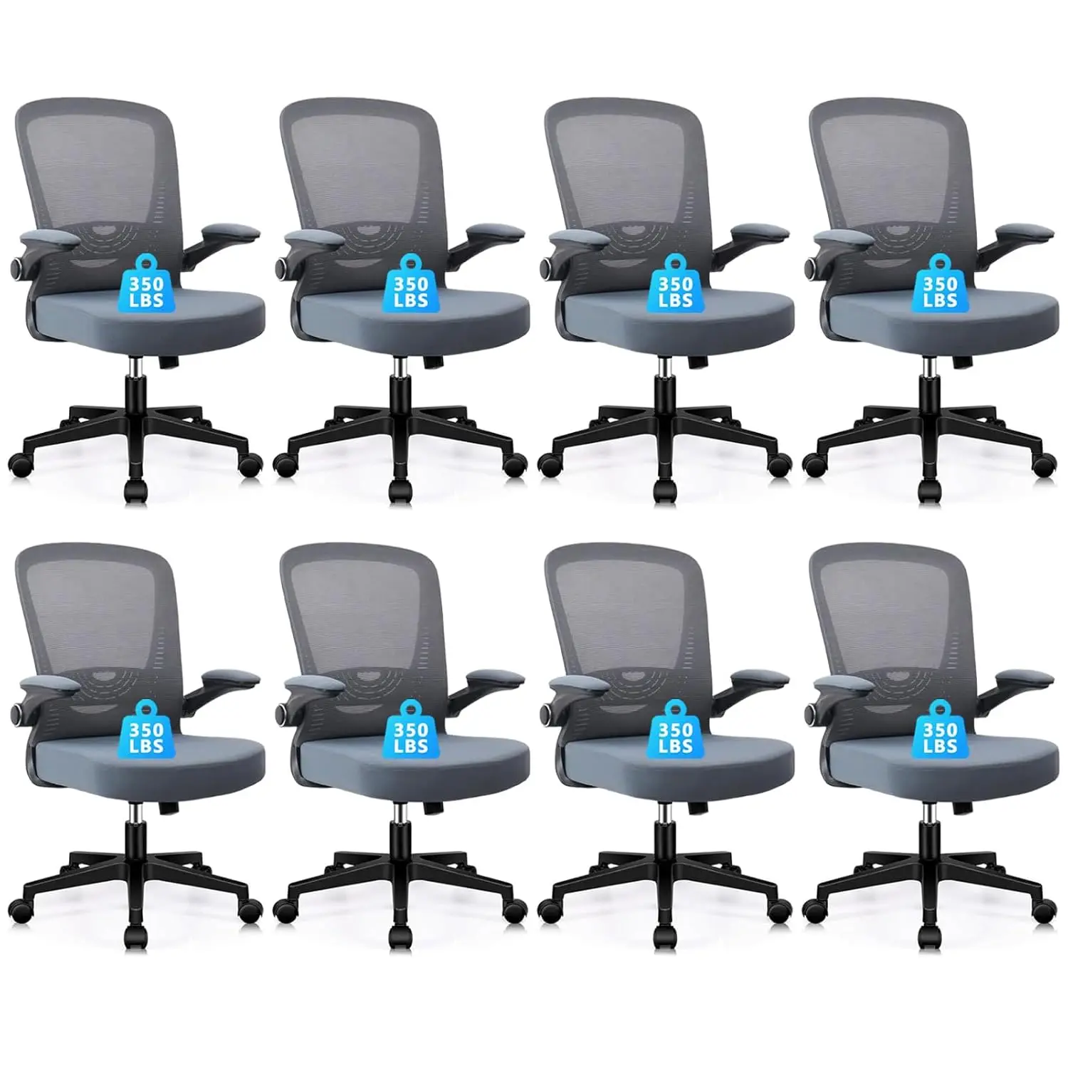 Ergonomic Mesh Desk Chair Flip-Up Arms Lumbar Support Adjustable Swivel Wheels Office School Meeting 8Pack, Customized
Ergonomic Mesh Desk Chair Flip-Up Arms Lumbar Support Adjustable Swivel Wheels Office School Meeting 8Pack, Customized