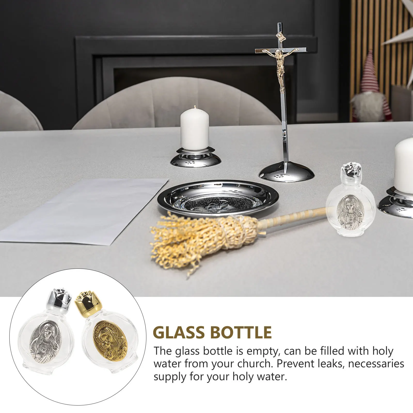 2Pcs Embossed Glass Holy Water Bottle Portable Elegant Refillable Small Empty Container for Travel Holy Water Bottle
2Pcs Embossed Glass Holy Water Bottle Portable Elegant Refillable Small Empty Container for Travel Holy Water Bottle