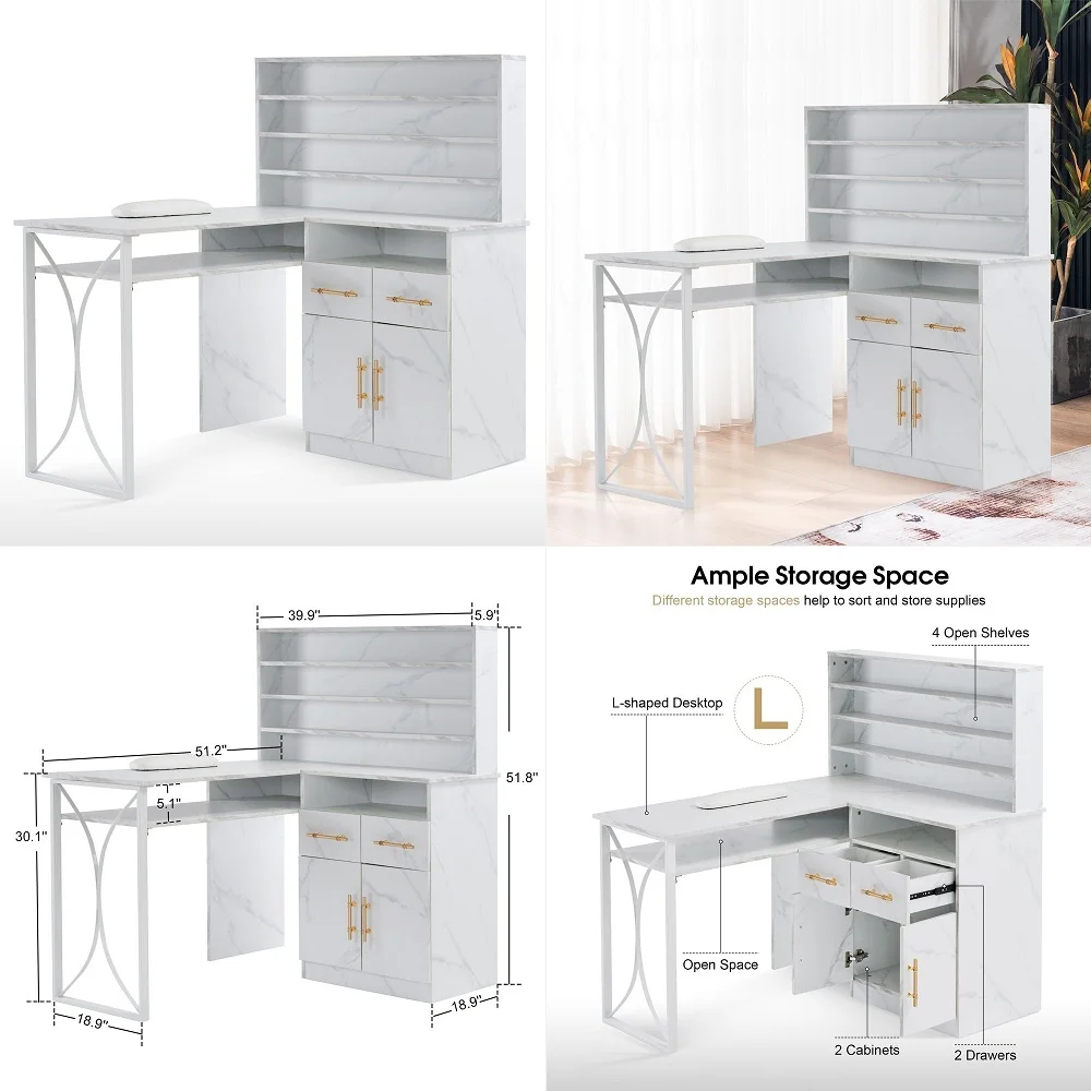 Manicure Table Makeup Station Nail Desk with Wrist Cushion Beauty Workstation Salon Storage Equipment Black 2636Black
Manicure Table Makeup Station Nail Desk with Wrist Cushion Beauty Workstation Salon Storage Equipment Black 2636Black
