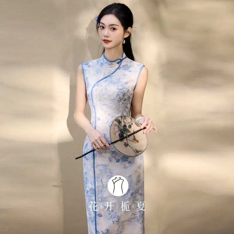 New Chinese Style Improved Qipao Women's Long Sleeveless Slim Daily Chinese Style Dress Traditional Qipao Spring and Summer
New Chinese Style Improved Qipao Women's Long Sleeveless Slim Daily Chinese Style Dress Traditional Qipao Spring and Summer
