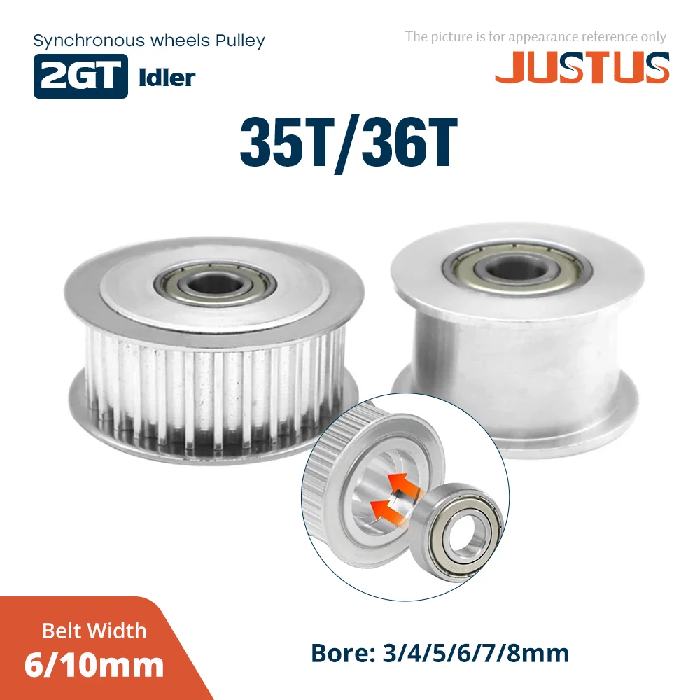 35T/36T 2GT Idler Type Timing Pulley Bore 3/4/5/6/7/8mm for belt Width 6/10mm GT2 Synchronous Belt 3D Printer CNC Parts
35T/36T 2GT Idler Type Timing Pulley Bore 3/4/5/6/7/8mm for belt Width 6/10mm GT2 Synchronous Belt 3D Printer CNC Parts