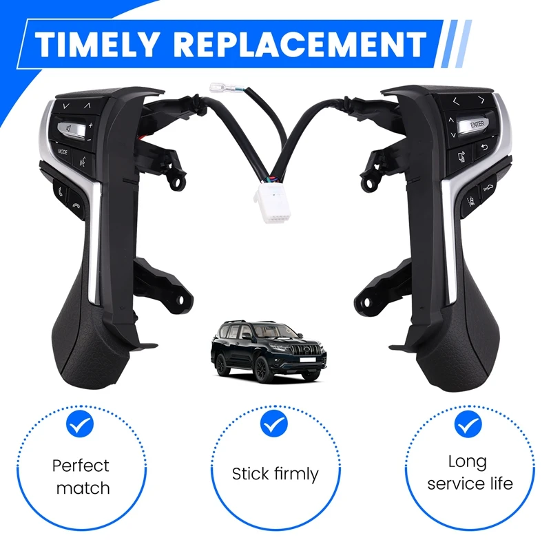 84250-60440 Steering Wheel Audio Control Buttons Cruise Control Switch For Toyota Land Cruiser Prado GRJ150 KDJ150
84250-60440 Steering Wheel Audio Control Buttons Cruise Control Switch For Toyota Land Cruiser Prado GRJ150 KDJ150