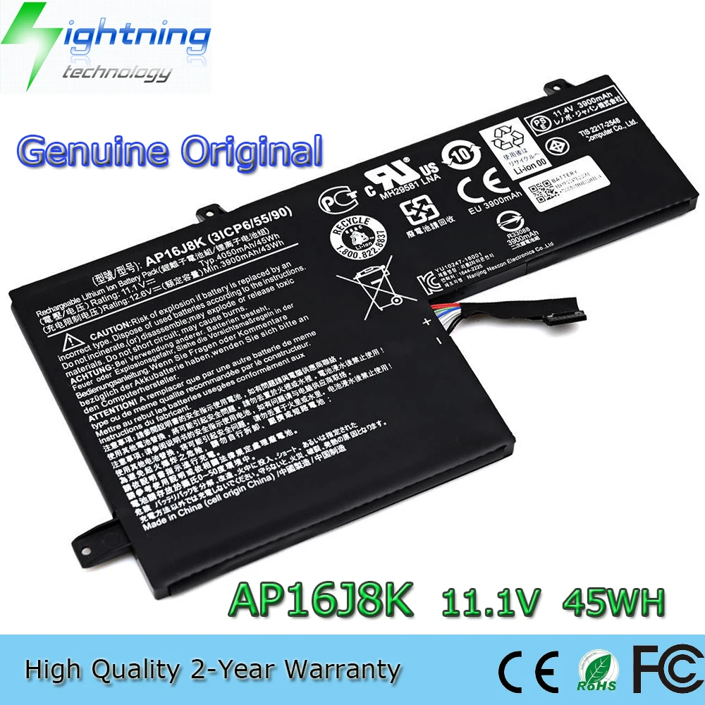 Новый оригинальный аккумулятор AP16J8K 11,1 В 45 Вт/ч для ноутбука Acer Chromebook 11 C731 C731T CB311-7H AP16J5K
Новый оригинальный аккумулятор AP16J8K 11,1 В 45 Вт/ч для ноутбука Acer Chromebook 11 C731 C731T CB311-7H AP16J5K