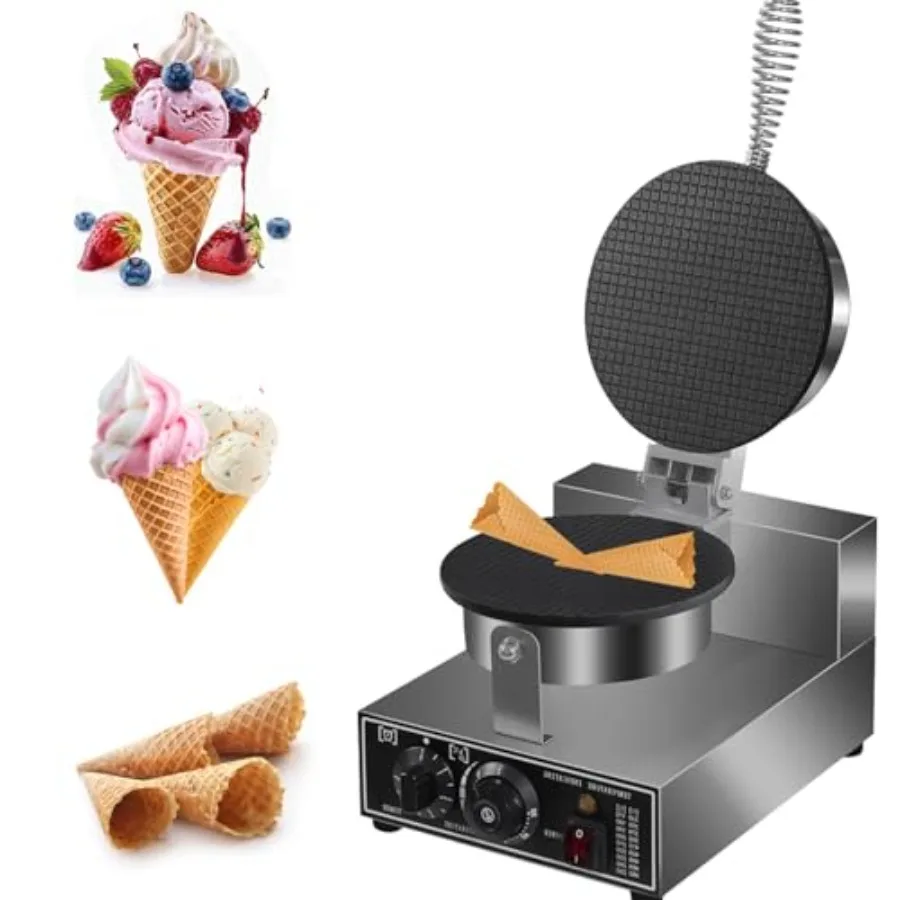 Electric Ice Cream Cone Maker 1300W Commercial Waffle Cone Machine Egg Cone Baker Non Stick Coating Restaurant Snack Dessert 11
Electric Ice Cream Cone Maker 1300W Commercial Waffle Cone Machine Egg Cone Baker Non Stick Coating Restaurant Snack Dessert 11