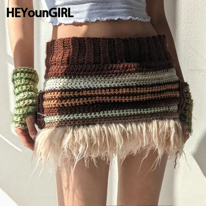 HEYounGIRL Y2K контрастного цвета, меховой лоскутный свитер, юбка, винтажная эстетичная шикарная вязаная короткая юбка, зимняя уличная одежда, наряды
HEYounGIRL Y2K контрастного цвета, меховой лоскутный свитер, юбка, винтажная эстетичная шикарная вязаная короткая юбка, зимняя уличная одежда, наряды