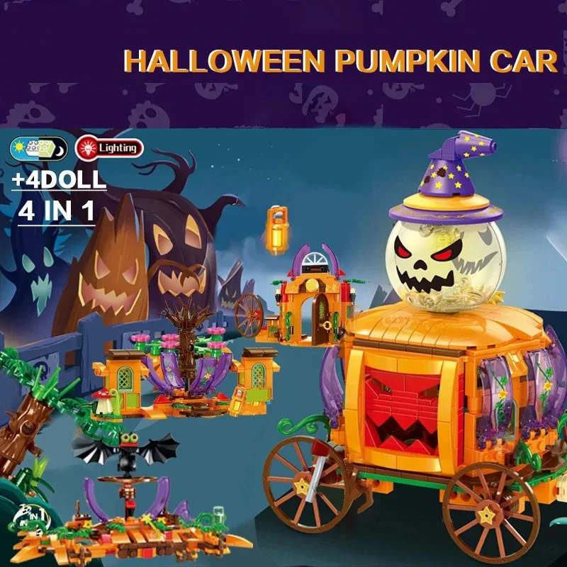 673PCS 4 IN 1 Halloween Pumpkin Car Building Blocks With Mini Dolls Desktop Decoration Educational DIY Toys Holiday Gifts
673PCS 4 IN 1 Halloween Pumpkin Car Building Blocks With Mini Dolls Desktop Decoration Educational DIY Toys Holiday Gifts