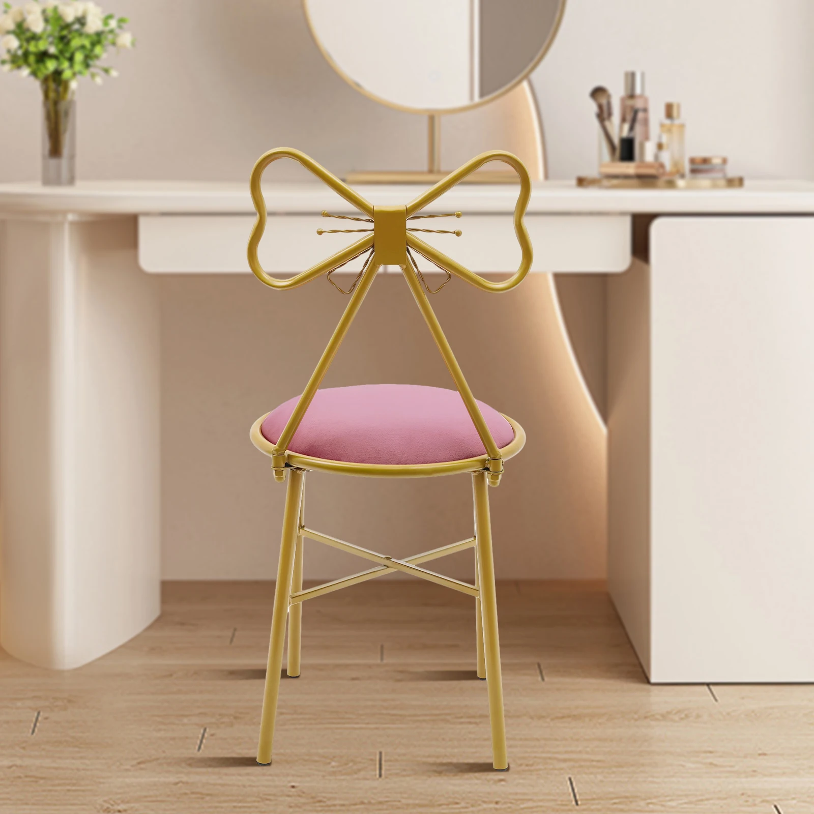 Simple Installation Butterfly Shaped Vanity Stool Chair for Restaurants Living Rooms Bedrooms Salons Lounge Rooms Cafes Dressers
Simple Installation Butterfly Shaped Vanity Stool Chair for Restaurants Living Rooms Bedrooms Salons Lounge Rooms Cafes Dressers