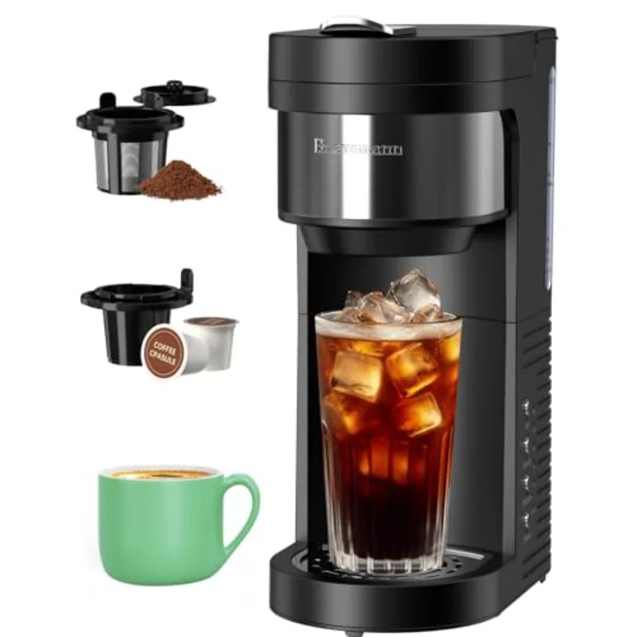 Single Serve Hot and Iced Coffee Maker for K Cup Pod and Grounds 6 to 24oz Brew Size Slim Compact for Small Spaces Descaling Re
Single Serve Hot and Iced Coffee Maker for K Cup Pod and Grounds 6 to 24oz Brew Size Slim Compact for Small Spaces Descaling Re