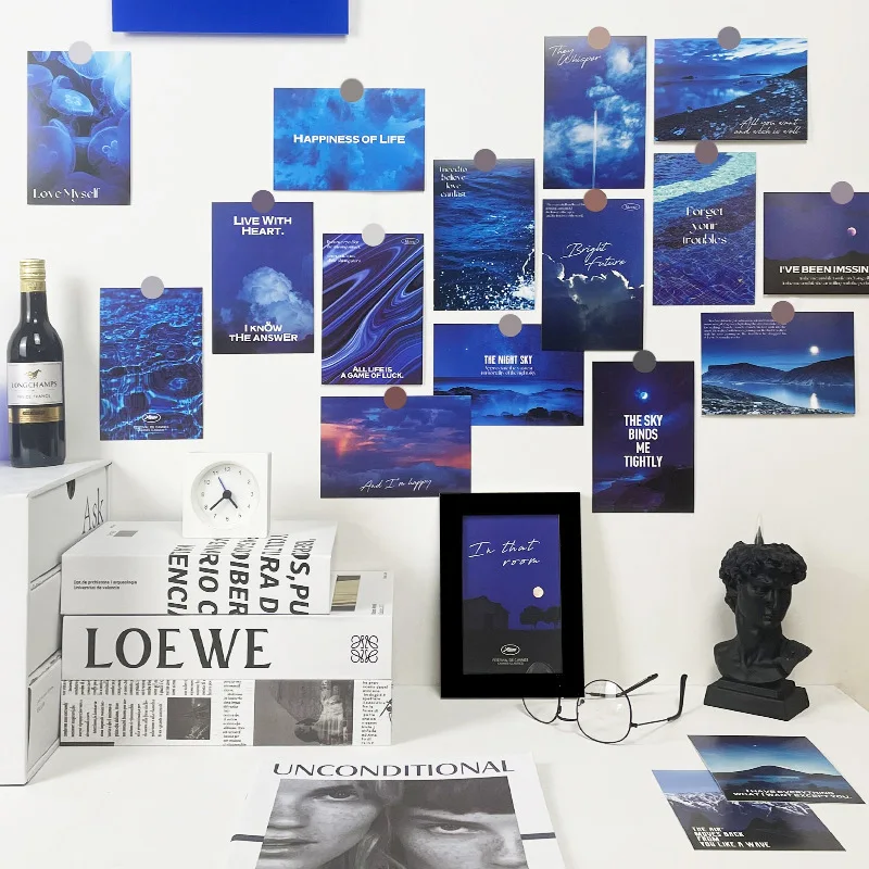Dreamy Deep Blue 30 Ins Nordic Decorative Cards Wall Dormitory Photo Frame Painting Wall Stickers Decorative Cards
Dreamy Deep Blue 30 Ins Nordic Decorative Cards Wall Dormitory Photo Frame Painting Wall Stickers Decorative Cards