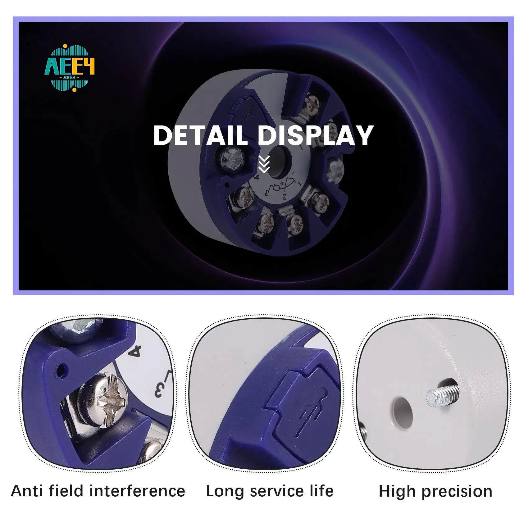 AEE4-программируемая термопара RTD преобразователь PT100 в 4-20 мА TC RTD вход выход 4-20 мА передатчик температуры на голове
AEE4-программируемая термопара RTD преобразователь PT100 в 4-20 мА TC RTD вход выход 4-20 мА передатчик температуры на голове