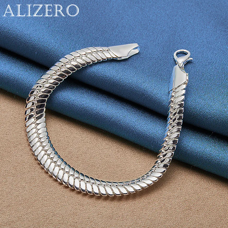ALIZERO 925 Sterling Silver Bracelet 10mm Solid Snake Chain Bracelets For Man Women Jewelry For Fashion Party and Daily Wear
ALIZERO 925 Sterling Silver Bracelet 10mm Solid Snake Chain Bracelets For Man Women Jewelry For Fashion Party and Daily Wear