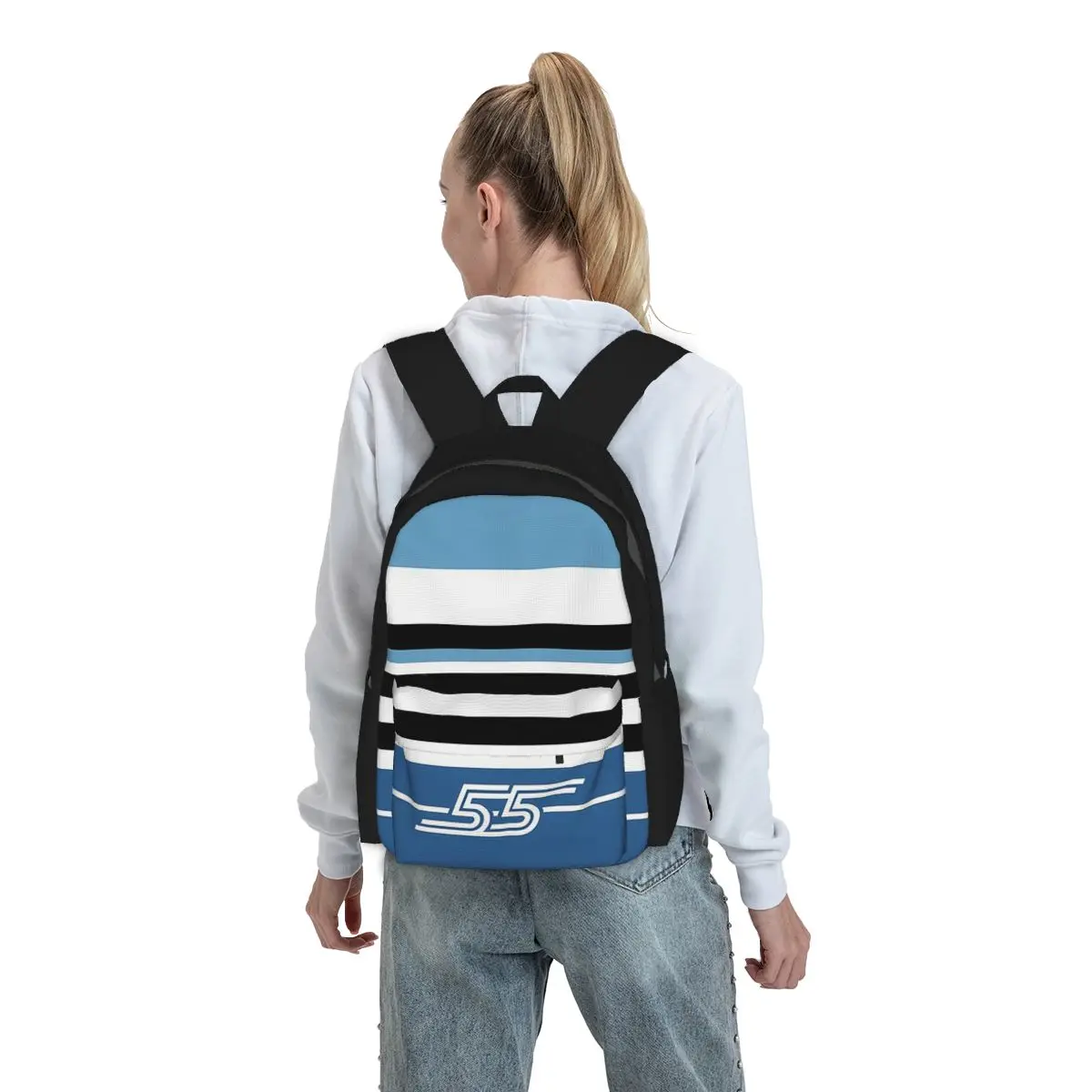 Carlos Sainz 55 Stripe Motif Racing Color Blocks F1 Driver Backpack BookBag Kids School Bag Laptop Shoulder Bags for Men Women
Carlos Sainz 55 Stripe Motif Racing Color Blocks F1 Driver Backpack BookBag Kids School Bag Laptop Shoulder Bags for Men Women