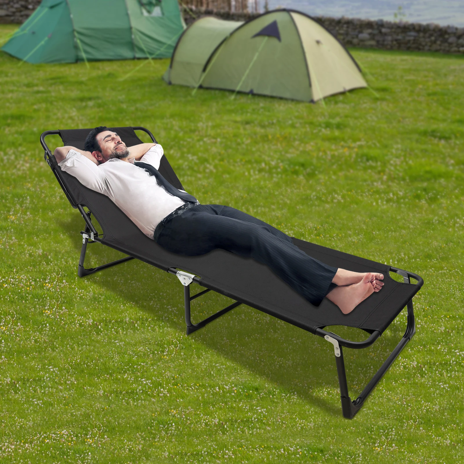 Portable Folding Camping Cot Adjustable Outdoor Folding Lounge Chair Sleeping Cot Camping Beds for Pool, Beach, Patio
Portable Folding Camping Cot Adjustable Outdoor Folding Lounge Chair Sleeping Cot Camping Beds for Pool, Beach, Patio