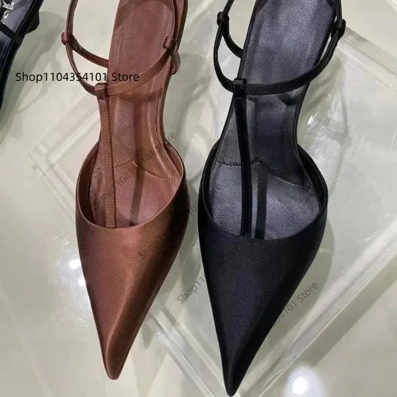 Satin Pointed Back Empty Sandals Women's 2025 New Summer One-word Buckle Sexy Kitten Heel Women's Shoes Sandalias Large size 43
Satin Pointed Back Empty Sandals Women's 2025 New Summer One-word Buckle Sexy Kitten Heel Women's Shoes Sandalias Large size 43