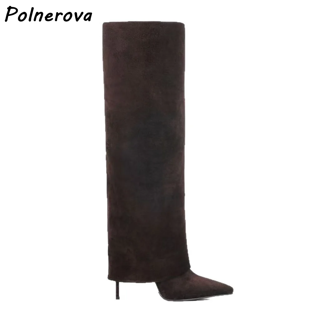 Turn Over Edge Knee High Boots Solid Pointy Toe Thin Heels Slip On Concise Warm Winter Long Boots Women's Fashion Slip On Shoes
Turn Over Edge Knee High Boots Solid Pointy Toe Thin Heels Slip On Concise Warm Winter Long Boots Women's Fashion Slip On Shoes