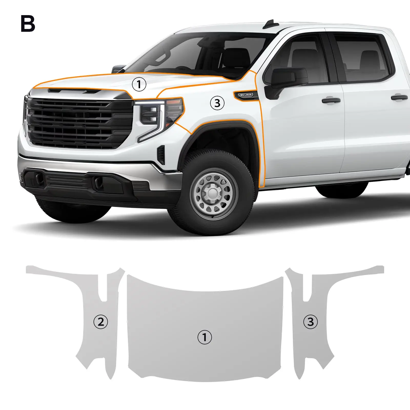 8.5Mil TPU Bumper Hood Paint Protection Film For GMC Sierra 1500 2022-2024 Pre-cut PPF Clear Bra Car Body Anti-Scratch Resistant
8.5Mil TPU Bumper Hood Paint Protection Film For GMC Sierra 1500 2022-2024 Pre-cut PPF Clear Bra Car Body Anti-Scratch Resistant