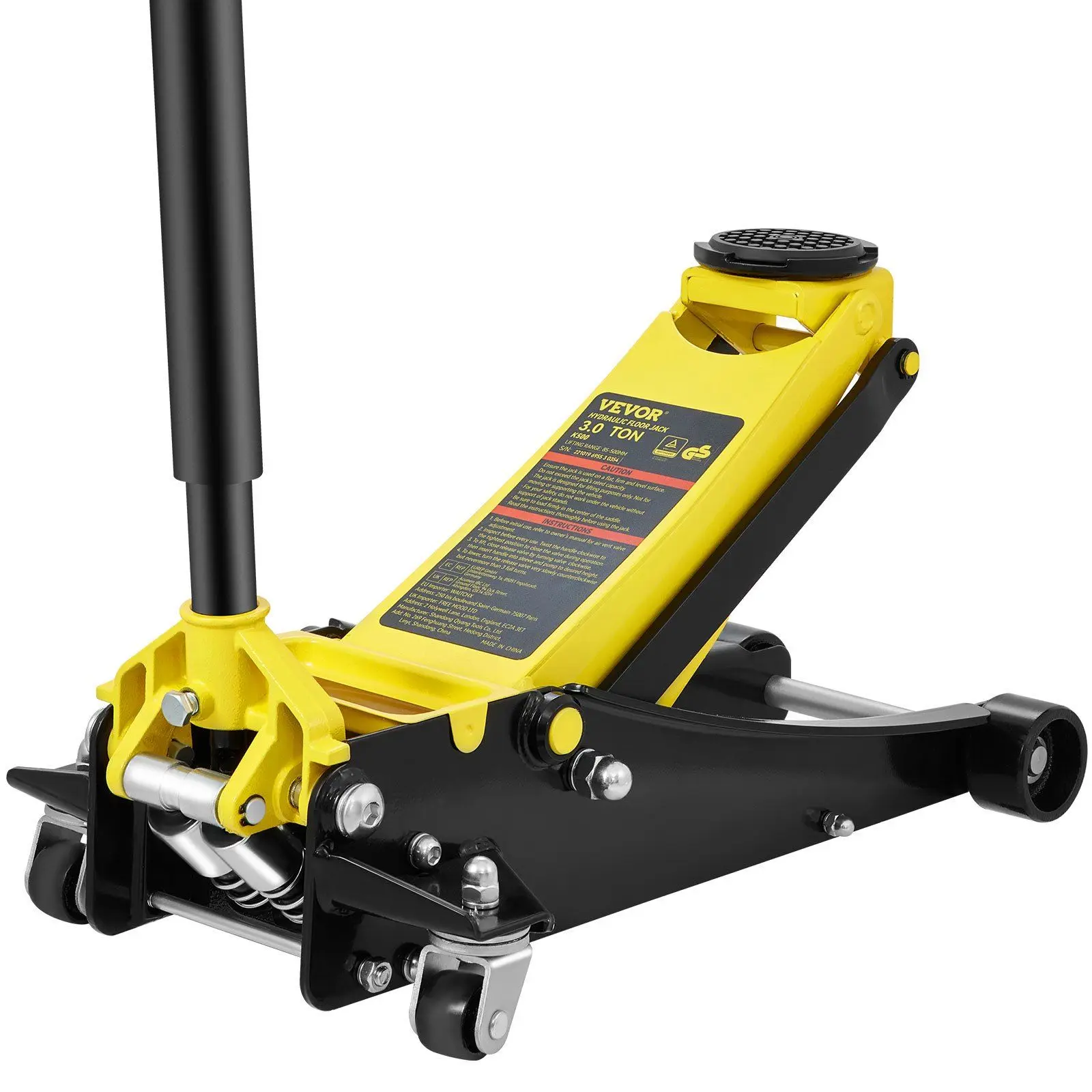 Floor Jack, Heavy-duty Steel Racing Floor Jack with Dual Pistons Quick Lift Pump, Floor Jack Lifting Range 3.35"-19.69"
Floor Jack, Heavy-duty Steel Racing Floor Jack with Dual Pistons Quick Lift Pump, Floor Jack Lifting Range 3.35"-19.69"