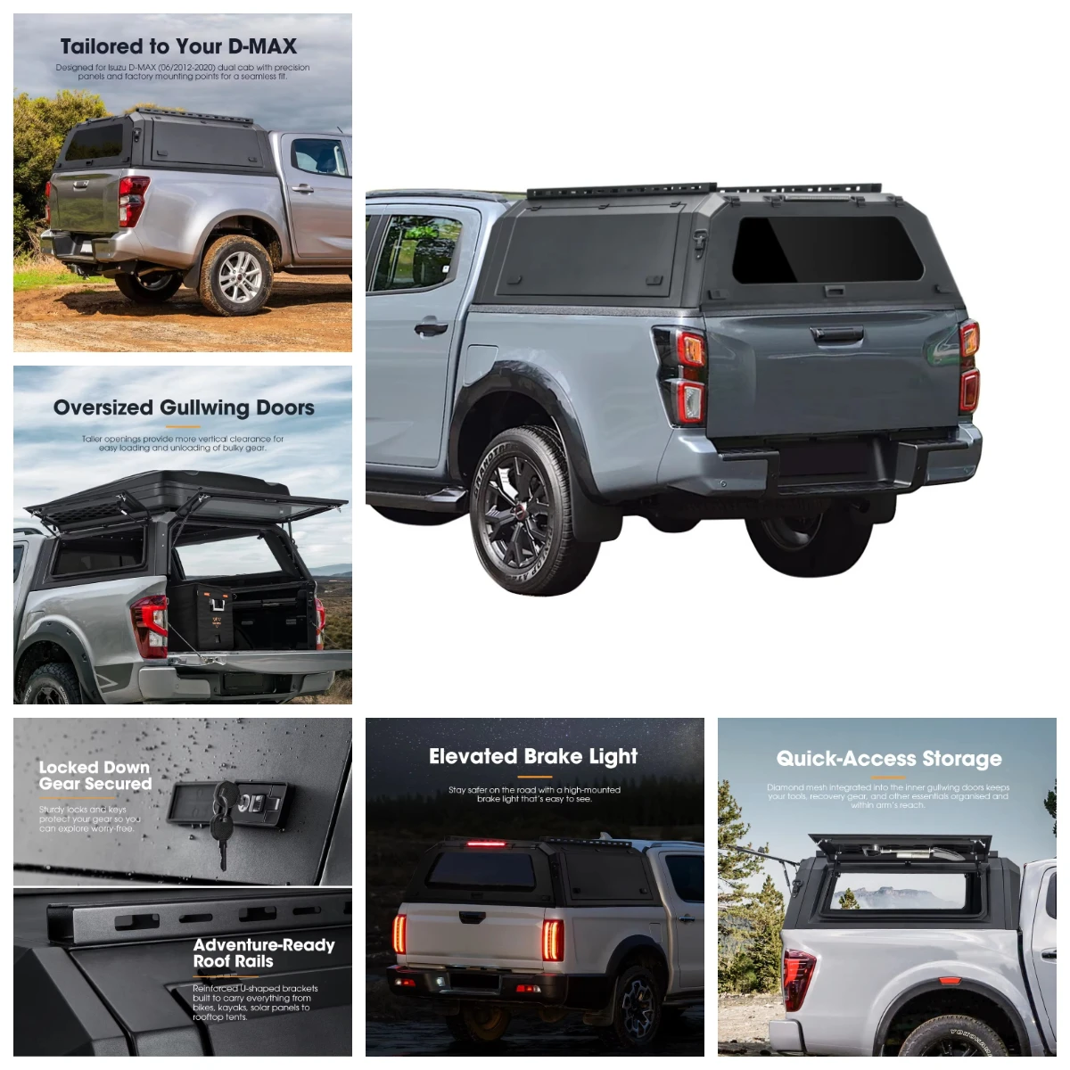 Weatherproof Truck Topper Canopy for D-Max Isuzu Pickup Cargo Bed Hard Shell Cover Work Truck
Weatherproof Truck Topper Canopy for D-Max Isuzu Pickup Cargo Bed Hard Shell Cover Work Truck