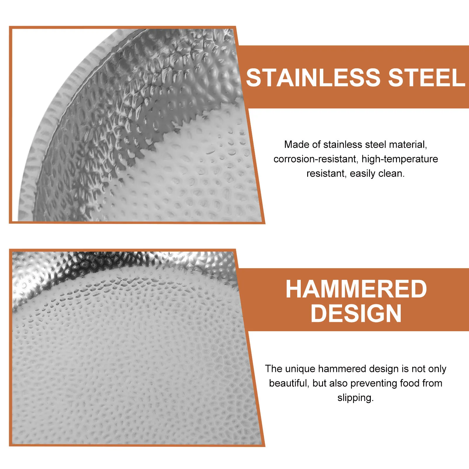 Stainless Steel Serving Plate Hammered Design Multi-Functional Bbq Salad Pasta Bowl Kitchen Food Tray Reusable Picnic Camping
Stainless Steel Serving Plate Hammered Design Multi-Functional Bbq Salad Pasta Bowl Kitchen Food Tray Reusable Picnic Camping