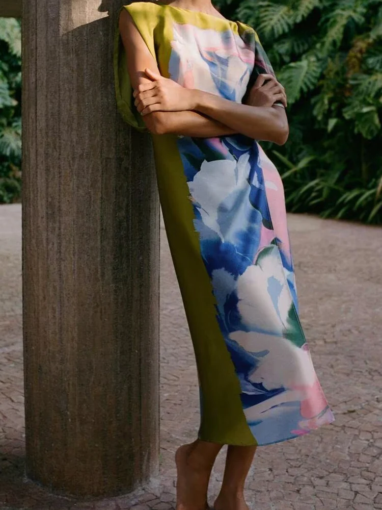 European and American style summer new women's fashion wear temperament holiday style printed asymmetrical midi dress
European and American style summer new women's fashion wear temperament holiday style printed asymmetrical midi dress