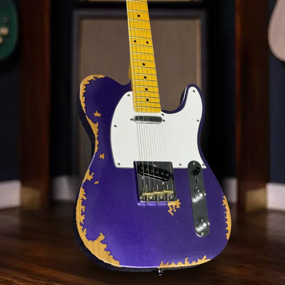 Free Shiping Relic Tele Electric Guitar Purple Color Age Body Maple Fretboard High Quality Guitar 6 Strings Chrome Hardware
Free Shiping Relic Tele Electric Guitar Purple Color Age Body Maple Fretboard High Quality Guitar 6 Strings Chrome Hardware