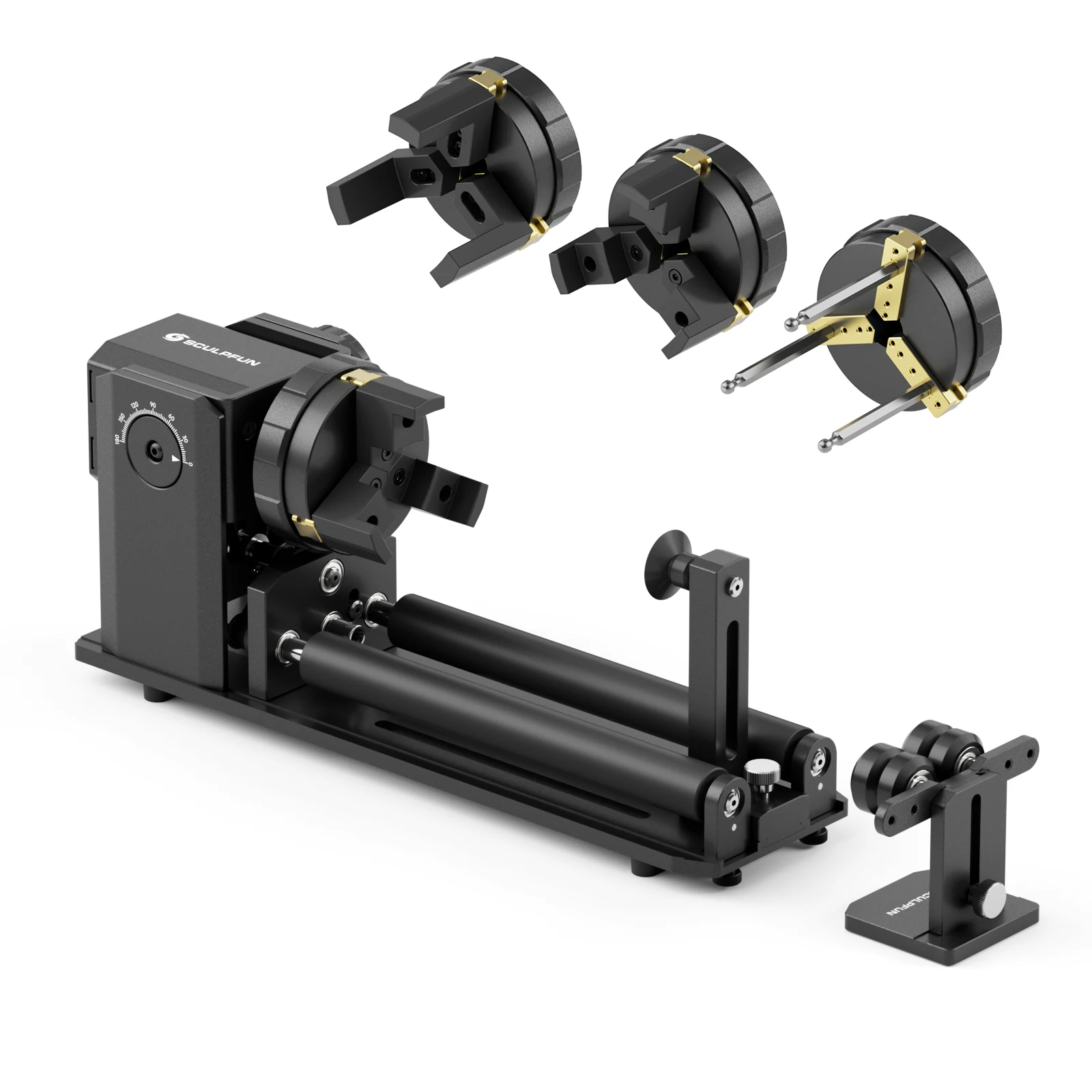 SCULPFUN RA Pro Max 4 in 1 Rotary Chuck for Laser Engraver 180° Adjustable Angle Y-axis Multifunction Engraving Rotary Roller
SCULPFUN RA Pro Max 4 in 1 Rotary Chuck for Laser Engraver 180° Adjustable Angle Y-axis Multifunction Engraving Rotary Roller