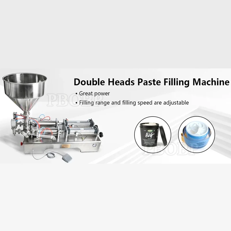Two Heads Paste Filler Hot Selling Precision Pneumatic Filling Machine Easy Operating Great Quality Peanut Butter Honey Lotion
Two Heads Paste Filler Hot Selling Precision Pneumatic Filling Machine Easy Operating Great Quality Peanut Butter Honey Lotion