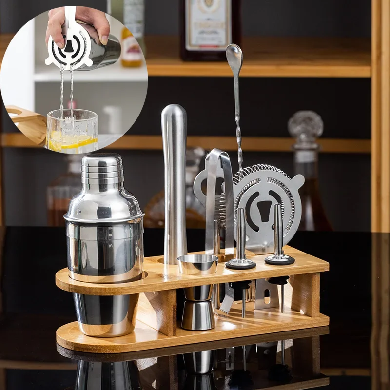 750 ml Cocktail Shaker Set with Bamboo Stand Stainless Steel Craft Bartender Kit for Home Bar Tools Accessories Bourbon Gifts
750 ml Cocktail Shaker Set with Bamboo Stand Stainless Steel Craft Bartender Kit for Home Bar Tools Accessories Bourbon Gifts