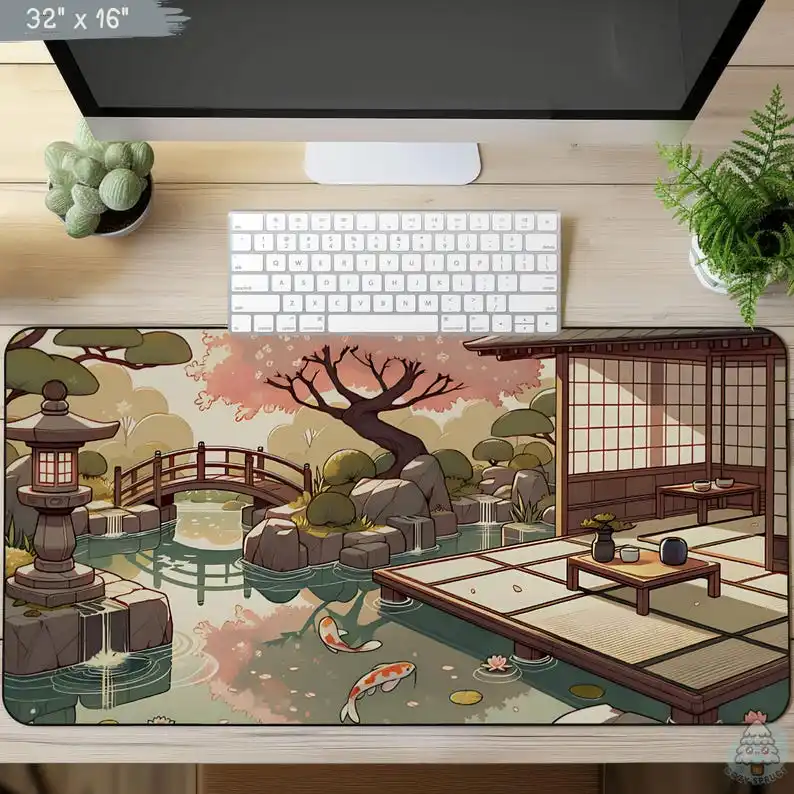 Japanese Garden with Koi Pond Desk Mat Anime Desk Mat Kawaii Mouse Pad Playmat Keyboard Mat Gaming Mouse Pads Office Carpet
Japanese Garden with Koi Pond Desk Mat Anime Desk Mat Kawaii Mouse Pad Playmat Keyboard Mat Gaming Mouse Pads Office Carpet