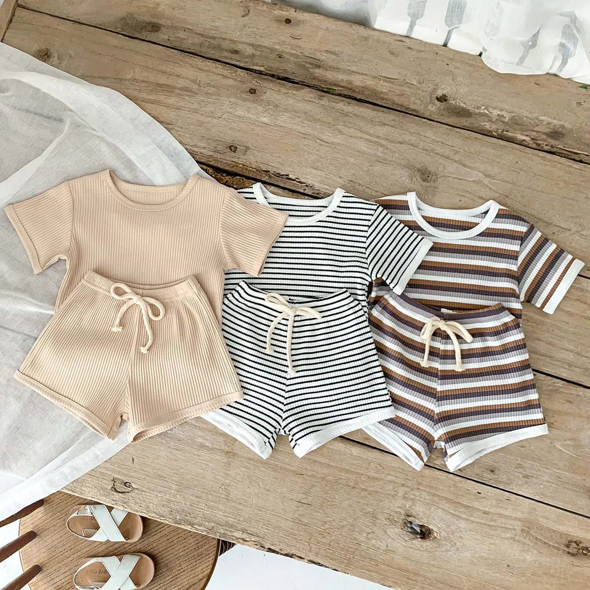 Summer Children Clothes Sets Summer 2Pcs Baby Boy Shorts Suit Cotton Short-sleeve Stripes Print Baby Comfortable Clothing Outfit
Summer Children Clothes Sets Summer 2Pcs Baby Boy Shorts Suit Cotton Short-sleeve Stripes Print Baby Comfortable Clothing Outfit