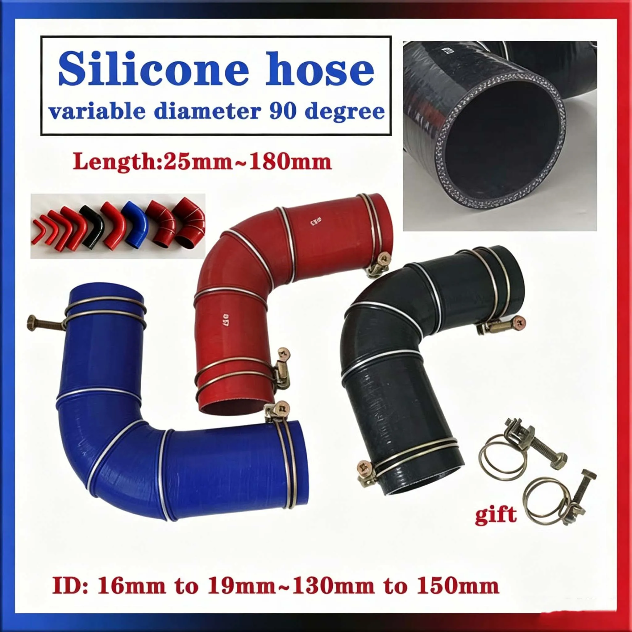 90 Degrees Reducer Silicone Tubing Automotive Intercooler Turbo Intake Hose Braided Hose Mechanical Plumbing Connecting Hose
90 Degrees Reducer Silicone Tubing Automotive Intercooler Turbo Intake Hose Braided Hose Mechanical Plumbing Connecting Hose