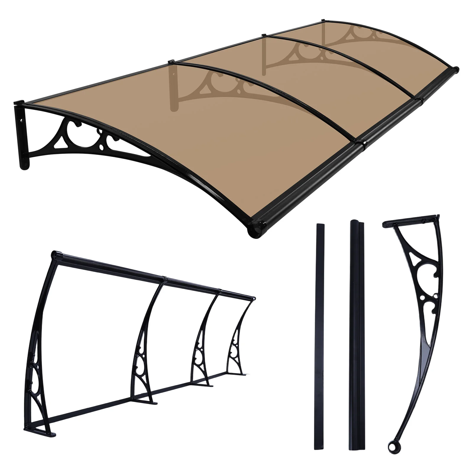 Awning for Door Entrance with Aluminum Alloy Bracket House Overdoor Awnings with Drainage Sink for Rain Snow Sunlight Protection
Awning for Door Entrance with Aluminum Alloy Bracket House Overdoor Awnings with Drainage Sink for Rain Snow Sunlight Protection