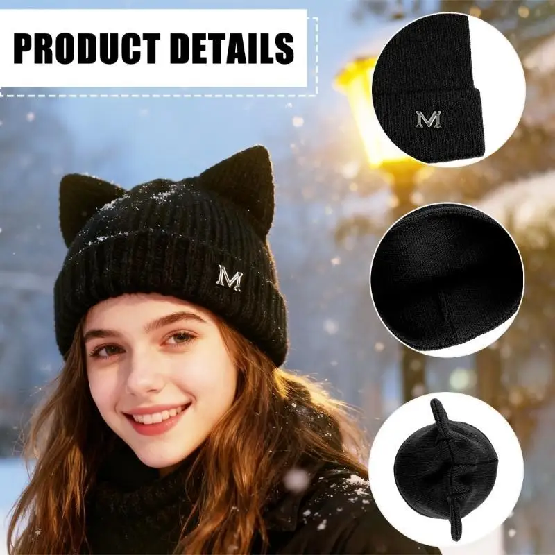Women Cats Ear Earflap Hat Fall Winter Fashion Knitted Hat Soft Breathable Bonnet Solid Color Female Street 24BE
Women Cats Ear Earflap Hat Fall Winter Fashion Knitted Hat Soft Breathable Bonnet Solid Color Female Street 24BE