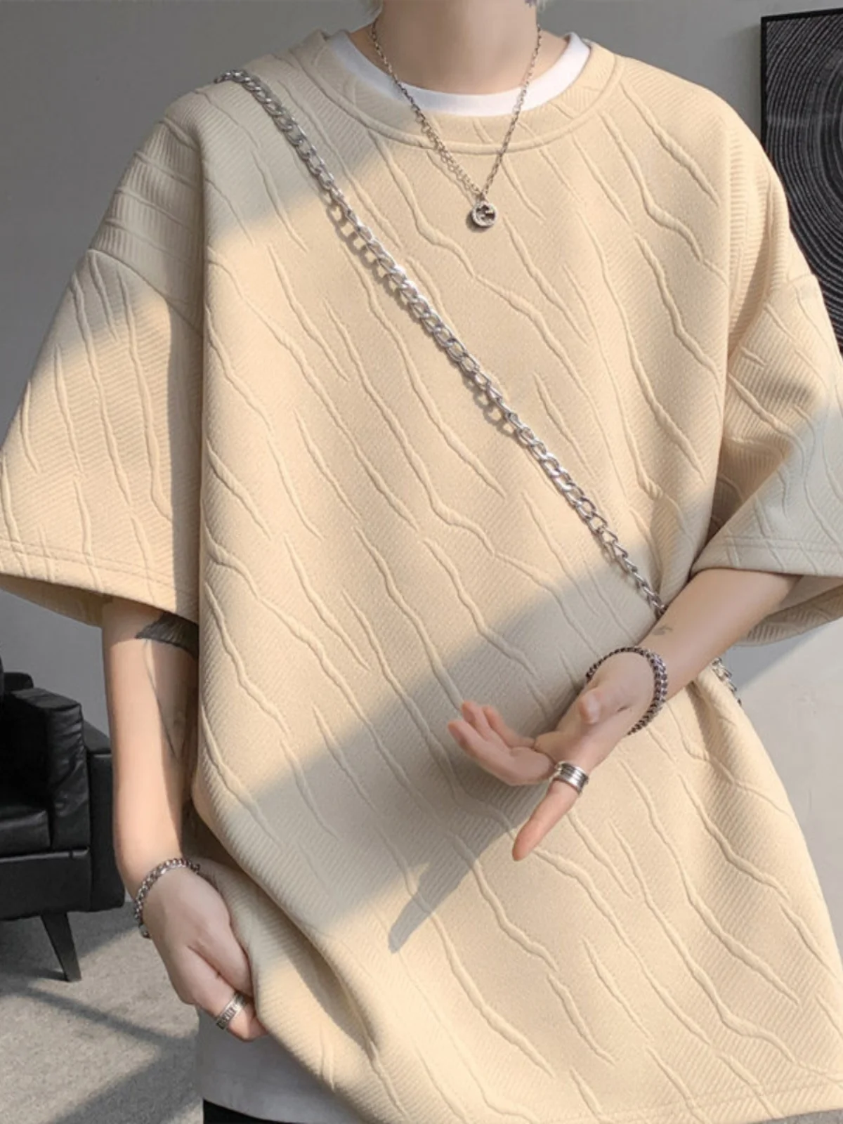 Chestnut round Ne ort Sve Men's T-irt Summer New Sle Trendy Versatile Haome Student Seven Sve Loose Fit Casu...
Chestnut round Ne ort Sve Men's T-irt Summer New Sle Trendy Versatile Haome Student Seven Sve Loose Fit Casu...