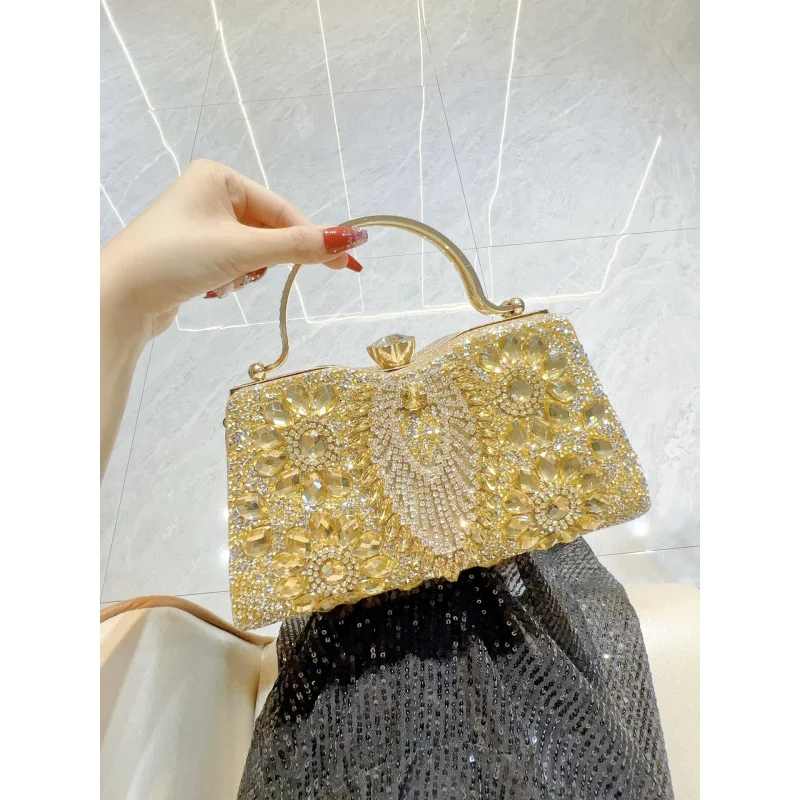 New diamond-embellished evening clutch handbag, elegant evening dress bag, shoulder and crossbody bag
New diamond-embellished evening clutch handbag, elegant evening dress bag, shoulder and crossbody bag