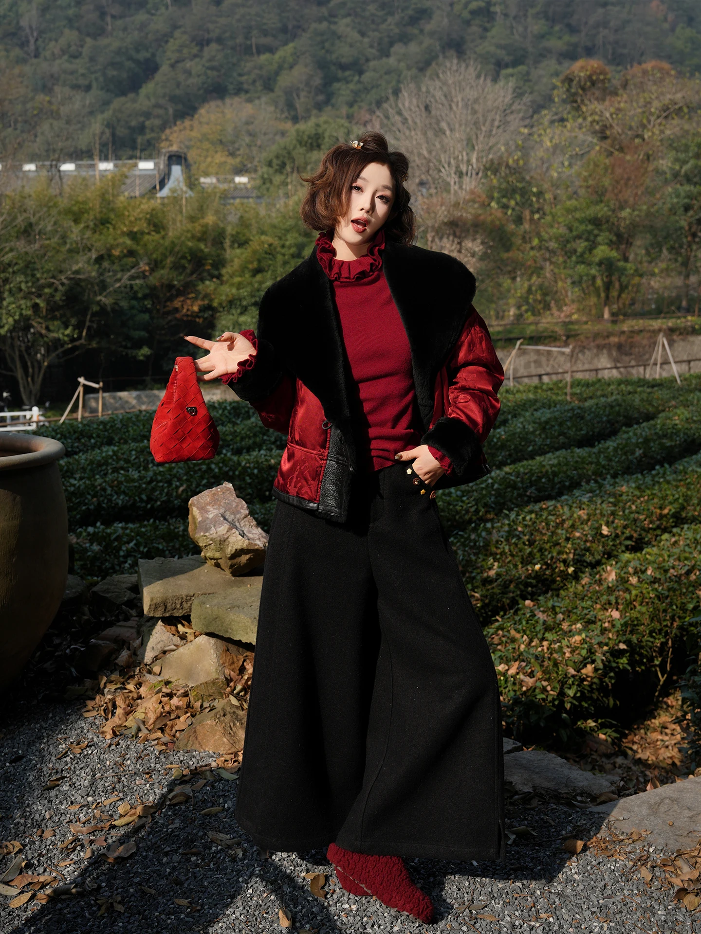 Yolo Winter Wool Blend Handmade Mix Knit Wide Leg Pants Nine Points High Waist Straight Cut Casual Trousers for Women
Yolo Winter Wool Blend Handmade Mix Knit Wide Leg Pants Nine Points High Waist Straight Cut Casual Trousers for Women