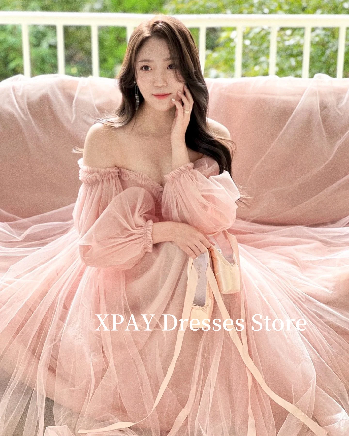 XPAY Blush Pink Tulle Evening Dresses Korea Wedding Photo shoot Puff Long Sleeves Bridal Gowns Garden Prom Gowns Customized
XPAY Blush Pink Tulle Evening Dresses Korea Wedding Photo shoot Puff Long Sleeves Bridal Gowns Garden Prom Gowns Customized