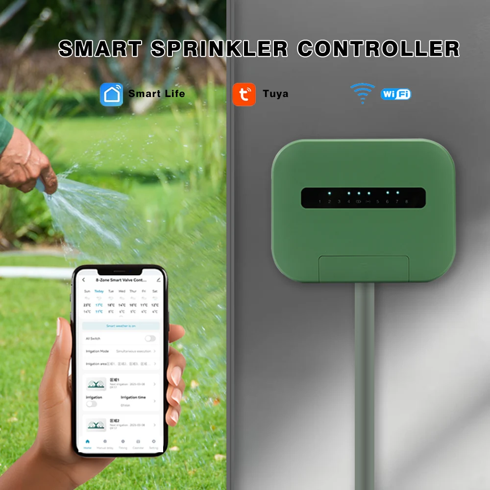 8-станция WIFI Tuya умный дом таймер полива садовый контроллер орошения водяной клапан система орошения с вилкой европейского стандарта
8-станция WIFI Tuya умный дом таймер полива садовый контроллер орошения водяной клапан система орошения с вилкой европейского стандарта