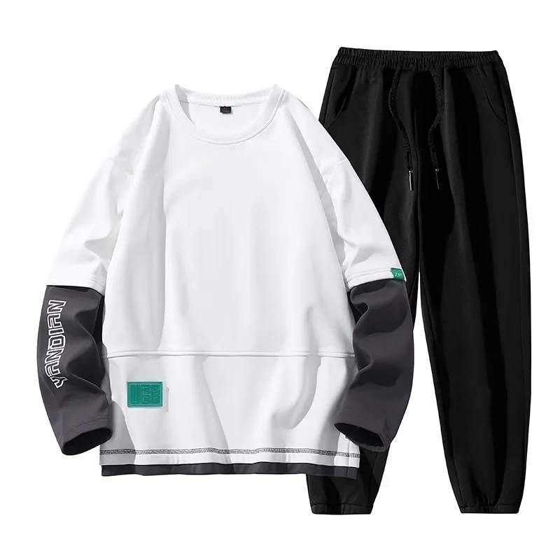 Men Japanese Simple Patchwork Sweatshirt Jogger Pants Set Autumn Loose Trendy Casual Sports Two Piece Suit
Men Japanese Simple Patchwork Sweatshirt Jogger Pants Set Autumn Loose Trendy Casual Sports Two Piece Suit