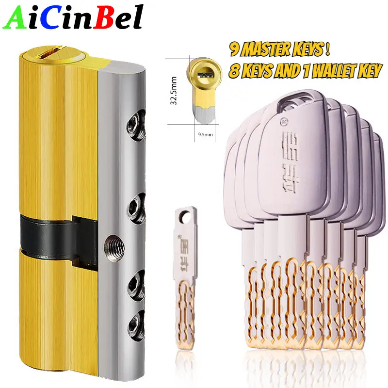European High-Quality Standard Lock Cylinder,Super C-level Entrance Anti-Theft Door All Copper Lock Cylinder,8 Keys 1 Wallet Key
European High-Quality Standard Lock Cylinder,Super C-level Entrance Anti-Theft Door All Copper Lock Cylinder,8 Keys 1 Wallet Key